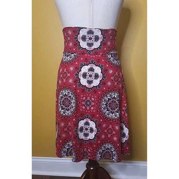 NWT Colette Women Medium Red Mali Brushed Knit Skirt Stitch Fix Boho 1970s Style - Picture 3 of 9